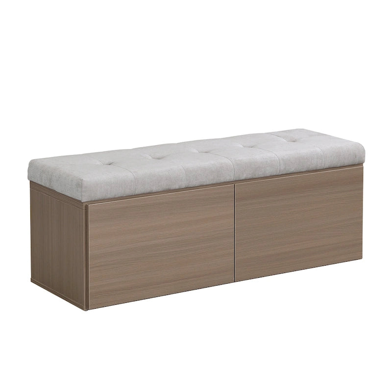 Banc à chaussures 49, Meuble de rangement pour chaussures d'entrée avec coussin rembourré et double portes pour entrée, couloir