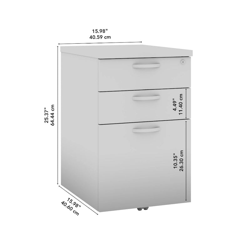 Caisson de rangement mobile verrouillable sur roulettes pour dossiers lettre et légaux pour bureau à domicile