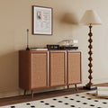 Meuble TV console de rangement d'entrée de style ferme, buffet d'appoint avec portes et étagères