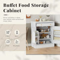 Garde-manger de cuisine moderne sur pied, buffet de rangement pour nourriture, meuble bar à café avec tiroir, 2 étagères réglables et 2 étagères de porte