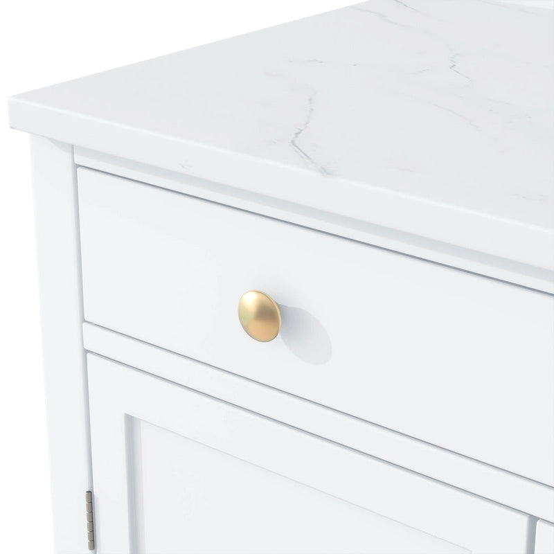 Garde-manger de cuisine moderne sur pied, buffet de rangement pour nourriture, meuble bar à café avec tiroir, 2 étagères réglables et 2 étagères de porte