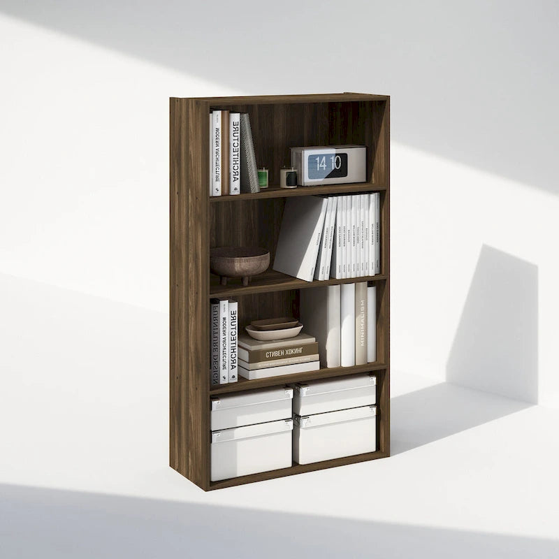 Bibliothèque ouverte simple à 4 niveaux avec cadre robuste pour la maison et le bureau