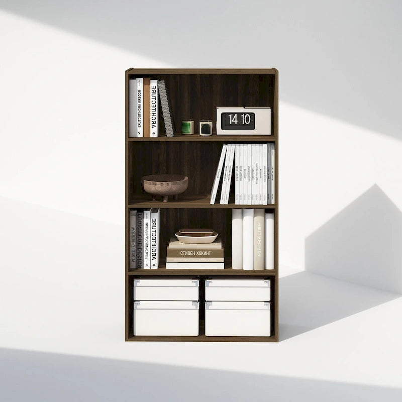 Bibliothèque ouverte simple à 4 niveaux avec cadre robuste pour la maison et le bureau