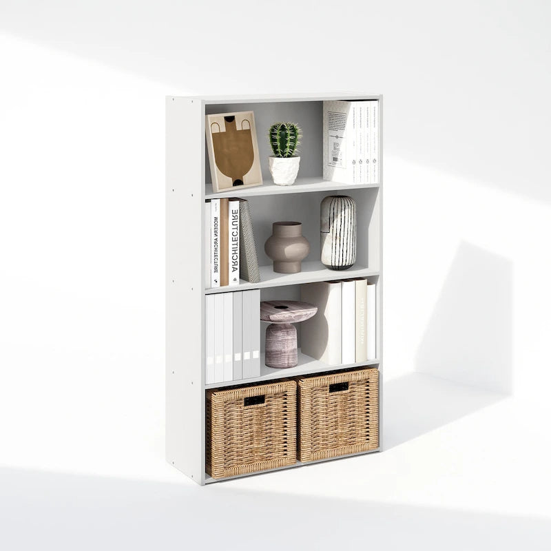 Bibliothèque ouverte simple à 4 niveaux avec cadre robuste pour la maison et le bureau