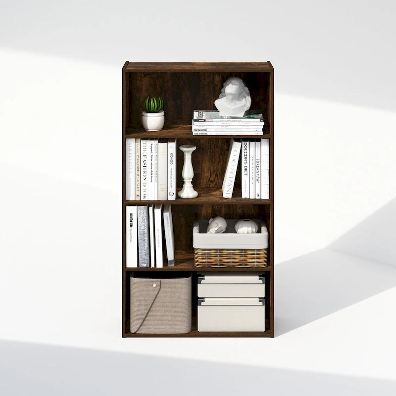 Bibliothèque ouverte simple à 4 niveaux avec cadre robuste pour la maison et le bureau