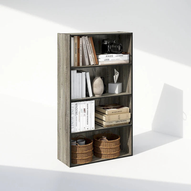 Bibliothèque ouverte simple à 4 niveaux avec cadre robuste pour la maison et le bureau