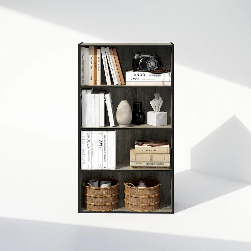 Bibliothèque ouverte simple à 4 niveaux avec cadre robuste pour la maison et le bureau
