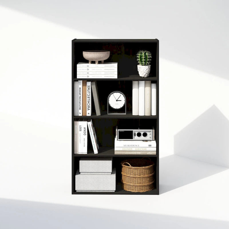 Bibliothèque ouverte simple à 4 niveaux avec cadre robuste pour la maison et le bureau