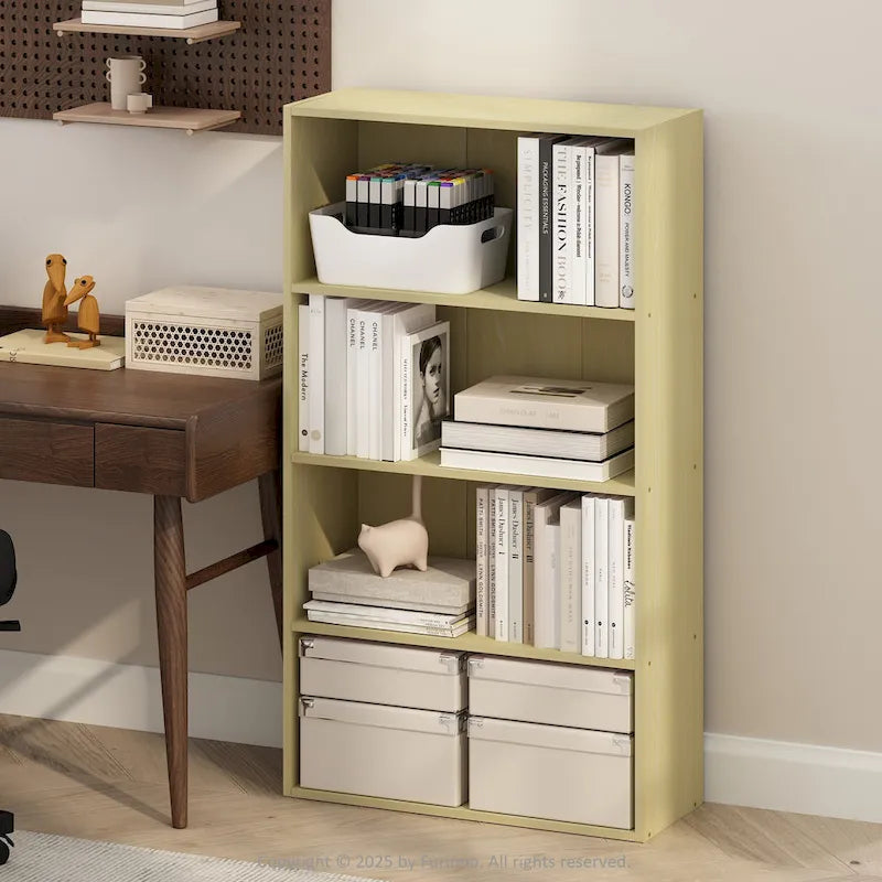 Bibliothèque ouverte simple à 4 niveaux avec cadre robuste pour la maison et le bureau