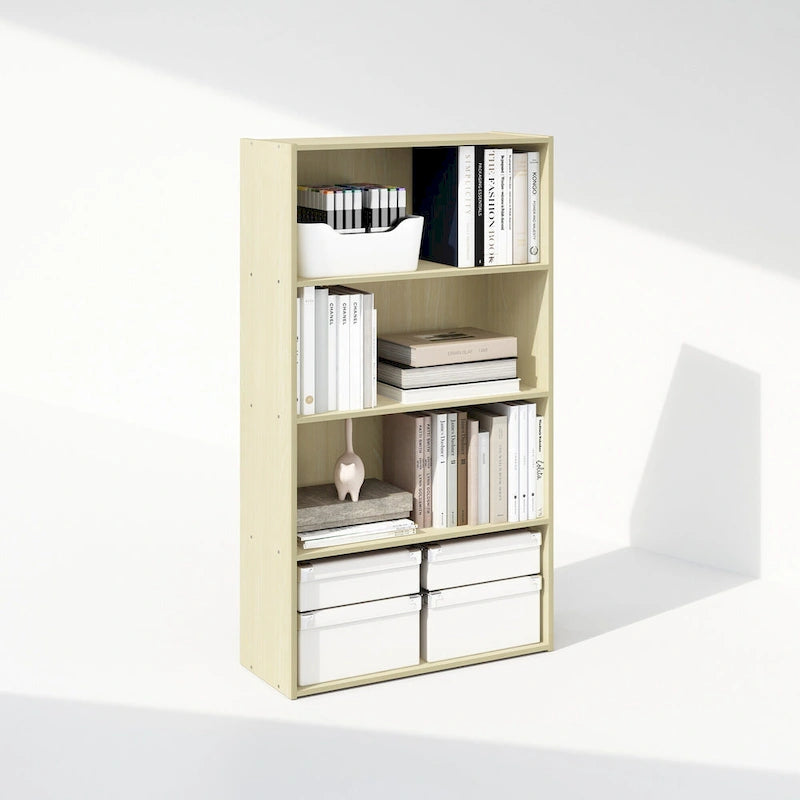Bibliothèque ouverte simple à 4 niveaux avec cadre robuste pour la maison et le bureau