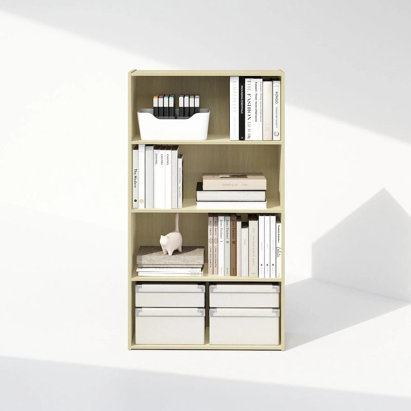 Bibliothèque ouverte simple à 4 niveaux avec cadre robuste pour la maison et le bureau