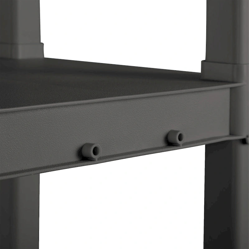 Étagère de rangement en plastique à 4 tablettes, gris, lot de 3