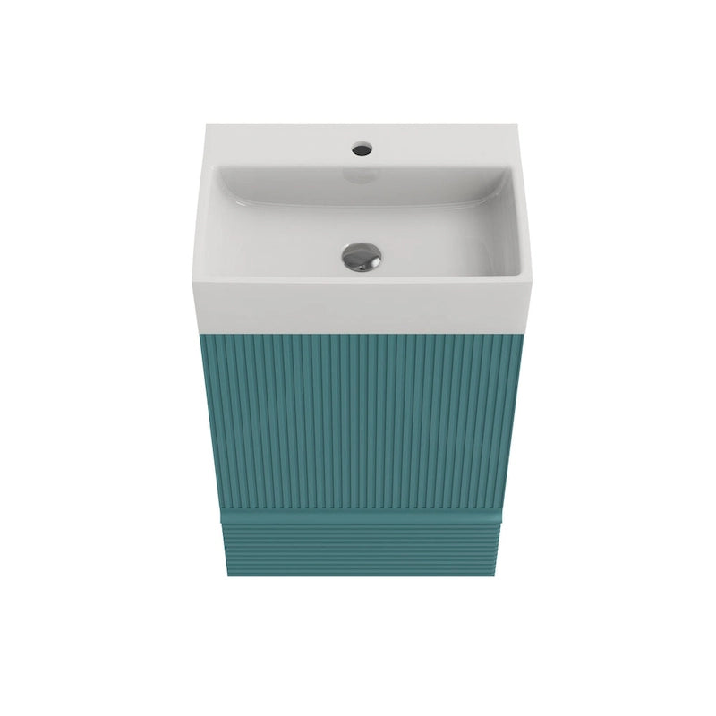 Meuble-lavabo simple, meuble-lavabo autoportant moderne à motif de grille avec poignée cachée, meuble de salle de bain en bois
