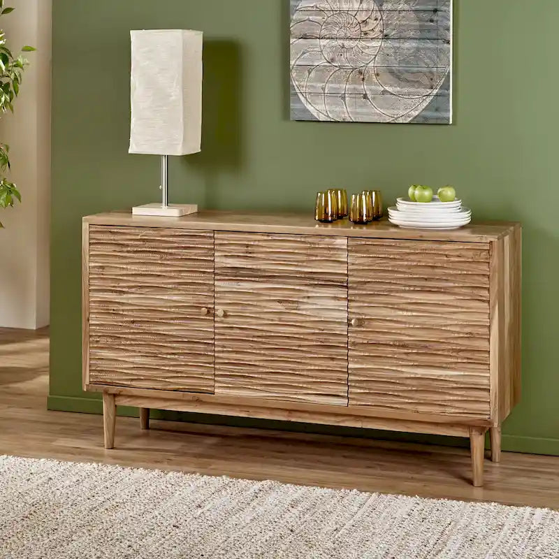 Buffet moderne 3 portes avec étagères intérieures réglables