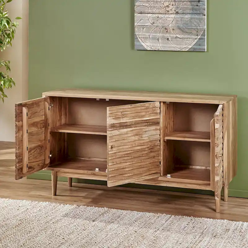 Buffet moderne 3 portes avec étagères intérieures réglables