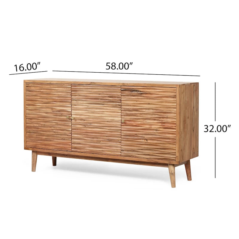 Buffet moderne 3 portes avec étagères intérieures réglables