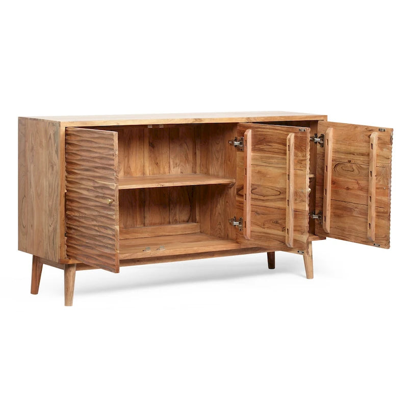 Buffet moderne 3 portes avec étagères intérieures réglables