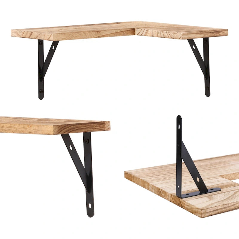 Étagères flottantes en bois lot de 3, étagères murales pour chambre à coucher, salle de bain, salon et décoration murale de cuisine 40 x 29 cm