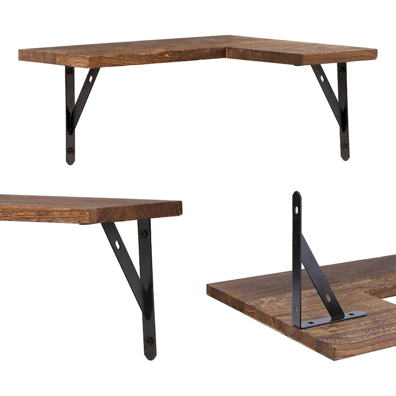 Étagères flottantes en bois lot de 3, étagères murales pour chambre à coucher, salle de bain, salon et décoration murale de cuisine 40 x 29 cm