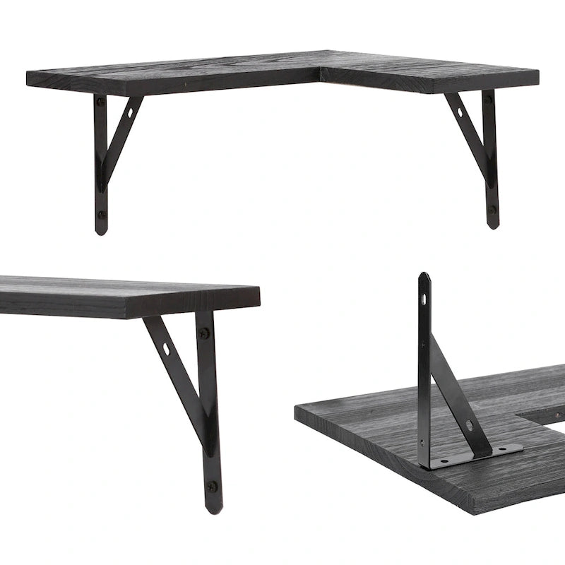 Étagères flottantes en bois lot de 3, étagères murales pour chambre à coucher, salle de bain, salon et décoration murale de cuisine 40 x 29 cm