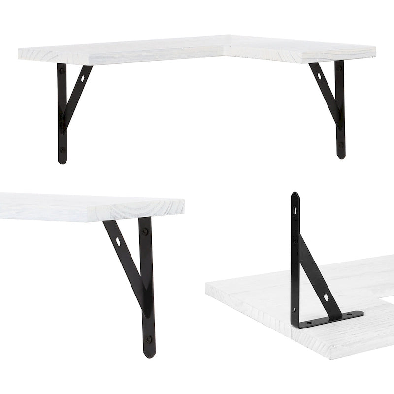 Étagères flottantes en bois lot de 3, étagères murales pour chambre à coucher, salle de bain, salon et décoration murale de cuisine 40 x 29 cm