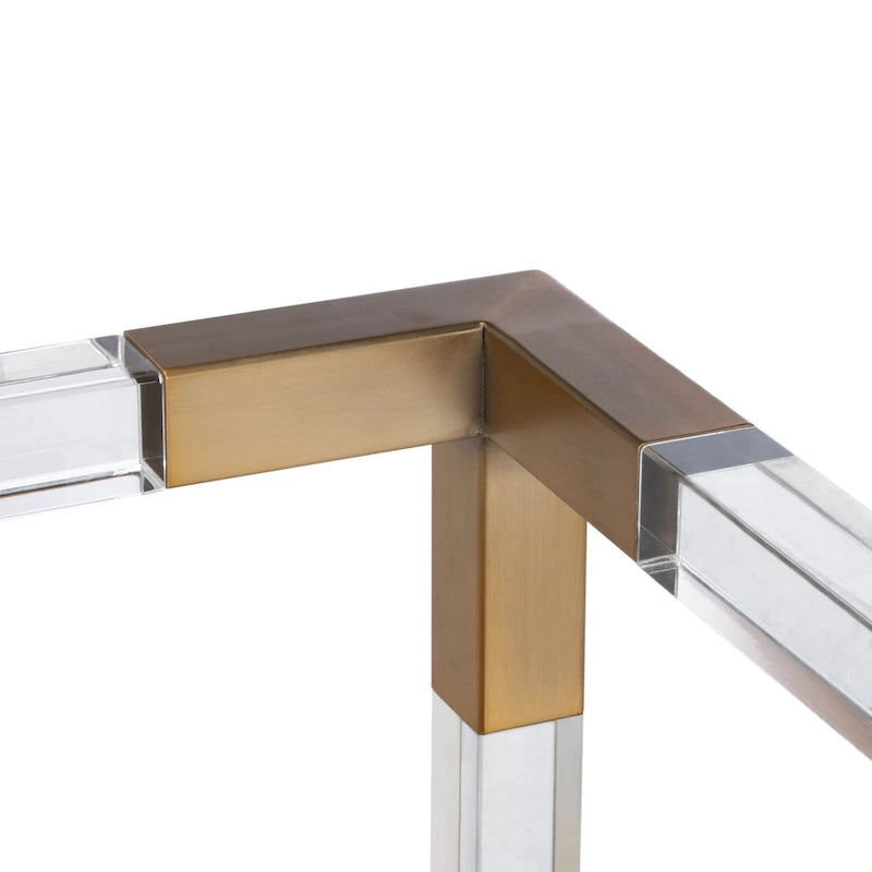 Banc d'appoint en acrylique gris avec siège rembourré pour salon ou chambre à coucher
