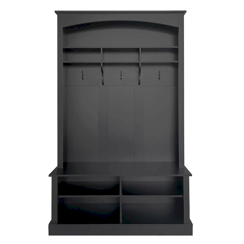 Vestiaire d'entrée de 47 pouces de large avec patères, banc et étagère de rangement inférieure