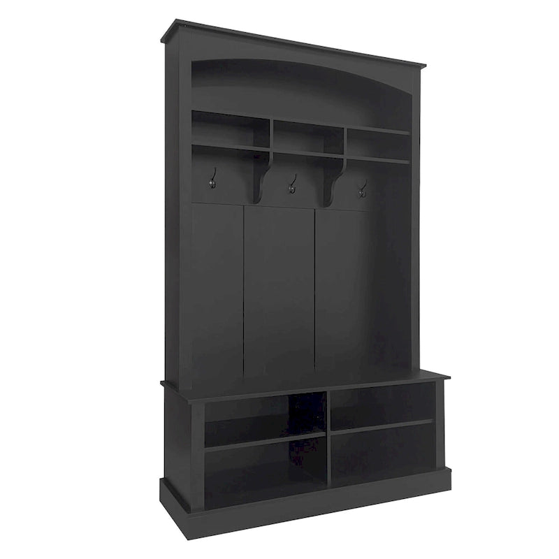 Vestiaire d'entrée de 47 pouces de large avec patères, banc et étagère de rangement inférieure