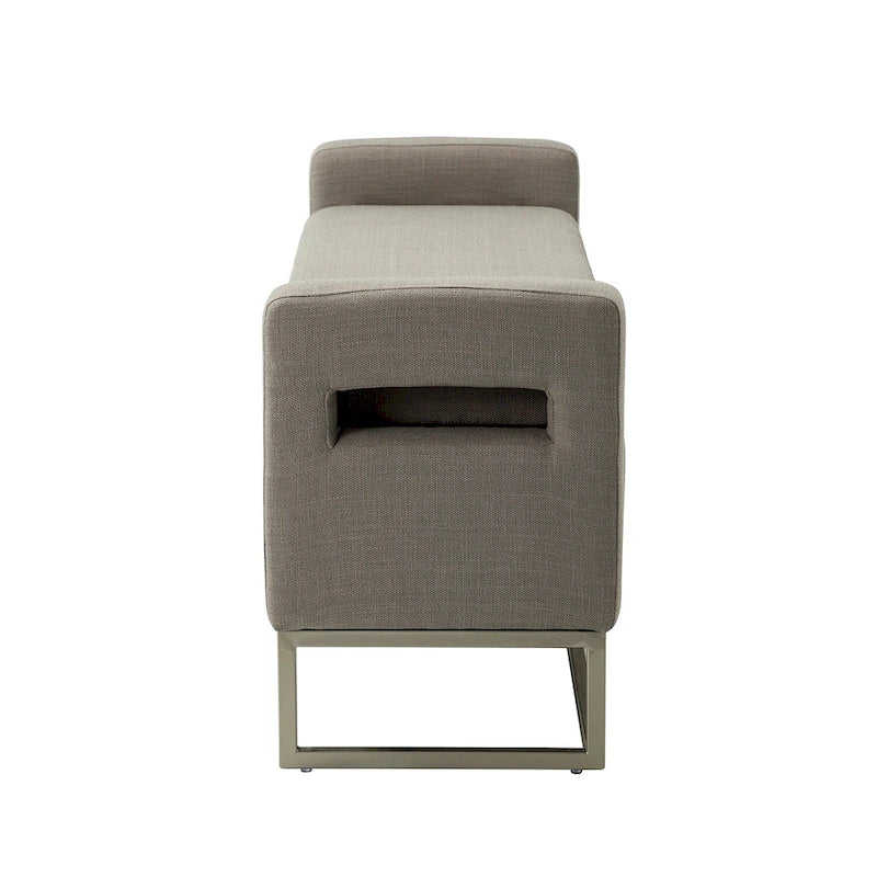 Banc moderne en lin rembourré avec espace de rangement dissimulé pour chambre ou entrée