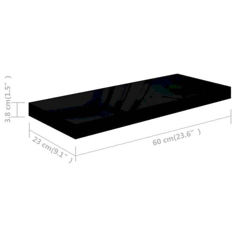 Étagères Murales Flottantes 2 pcs 60x23,5x3,8 cm MDF - 60 x 23,5 x 3,8 cm (L x l x H)