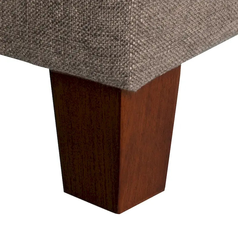 Banc de rangement rembourré à boutons capitonnés marron avec couvercle à charnière pour chambre à coucher