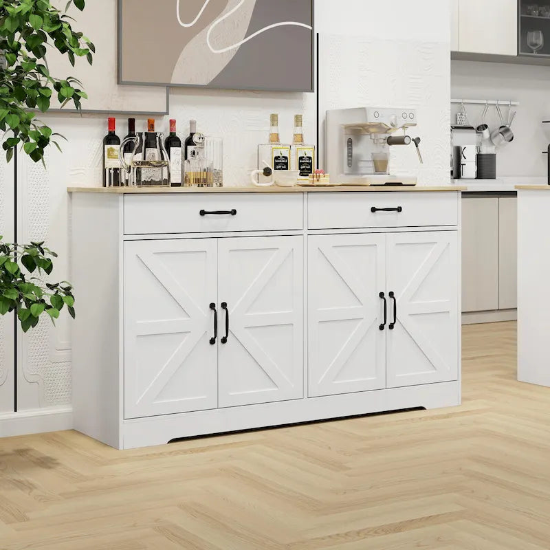 55.91 Grand buffet de ferme, armoire de rangement, bahut.