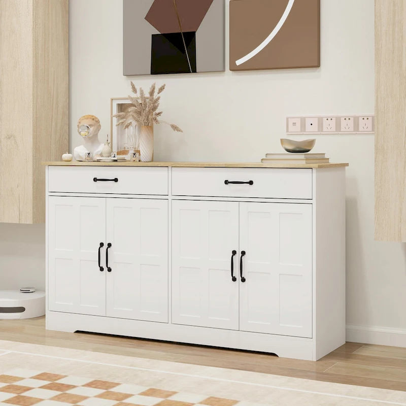 55.91 Grand buffet de ferme, armoire de rangement, bahut.