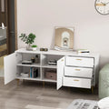 Buffets avec rangement et tiroirs, Espresso/Blanc - 69L