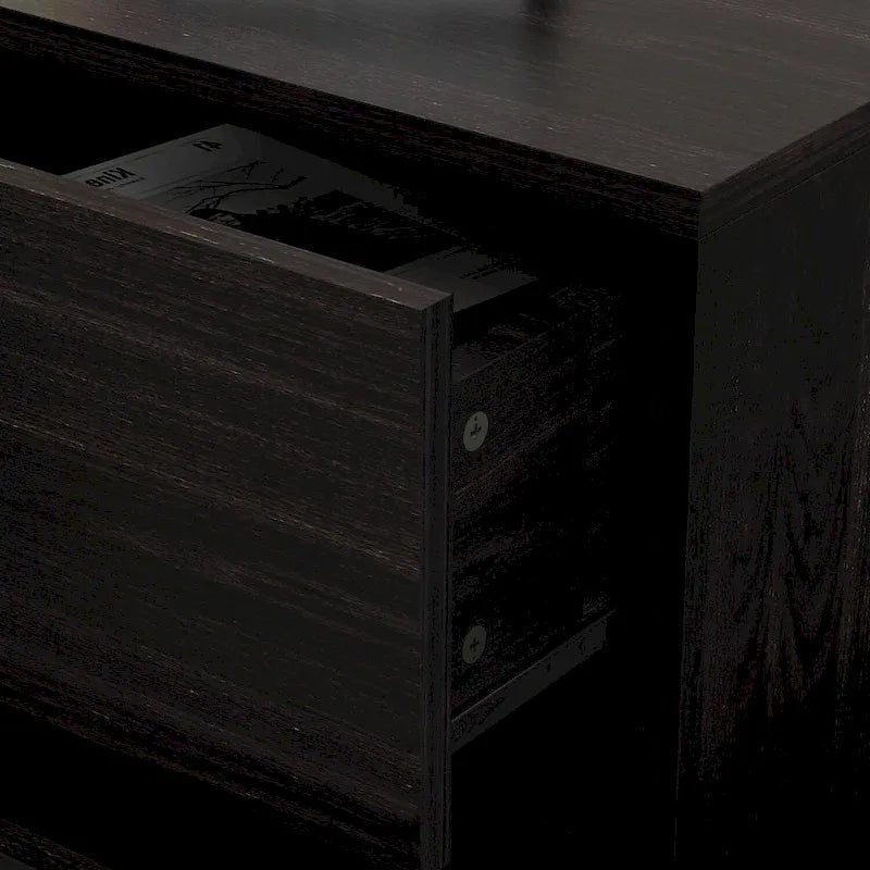 Buffets avec rangement et tiroirs, Espresso/Blanc - 69L