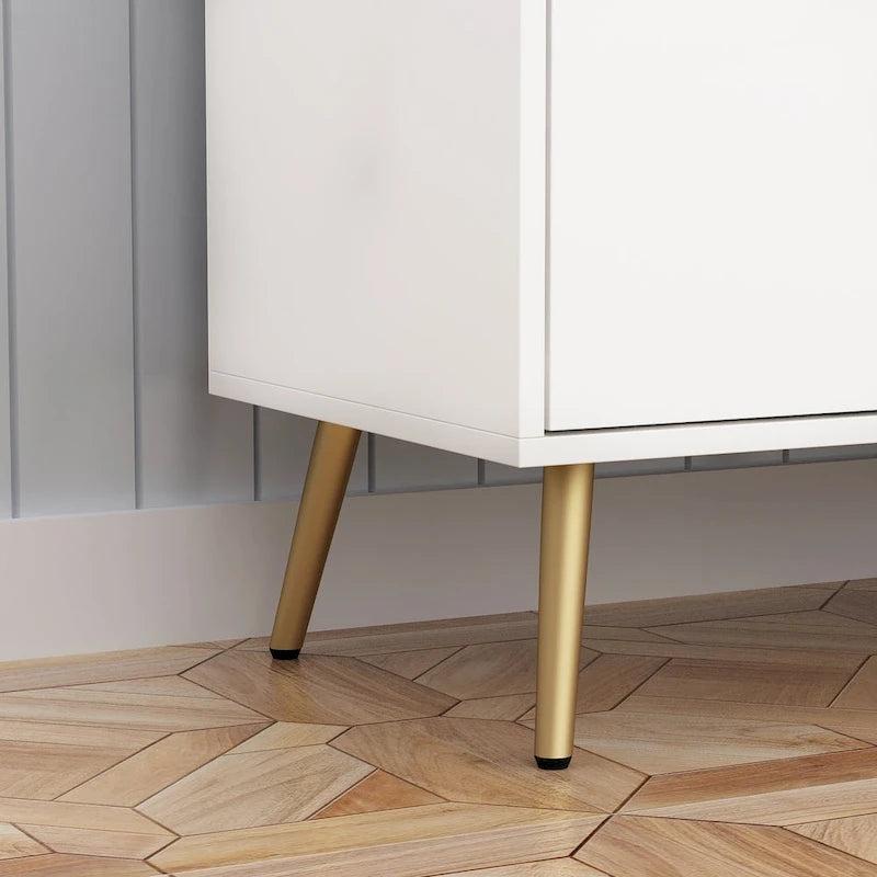 Buffets avec rangement et tiroirs, Espresso/Blanc - 69L