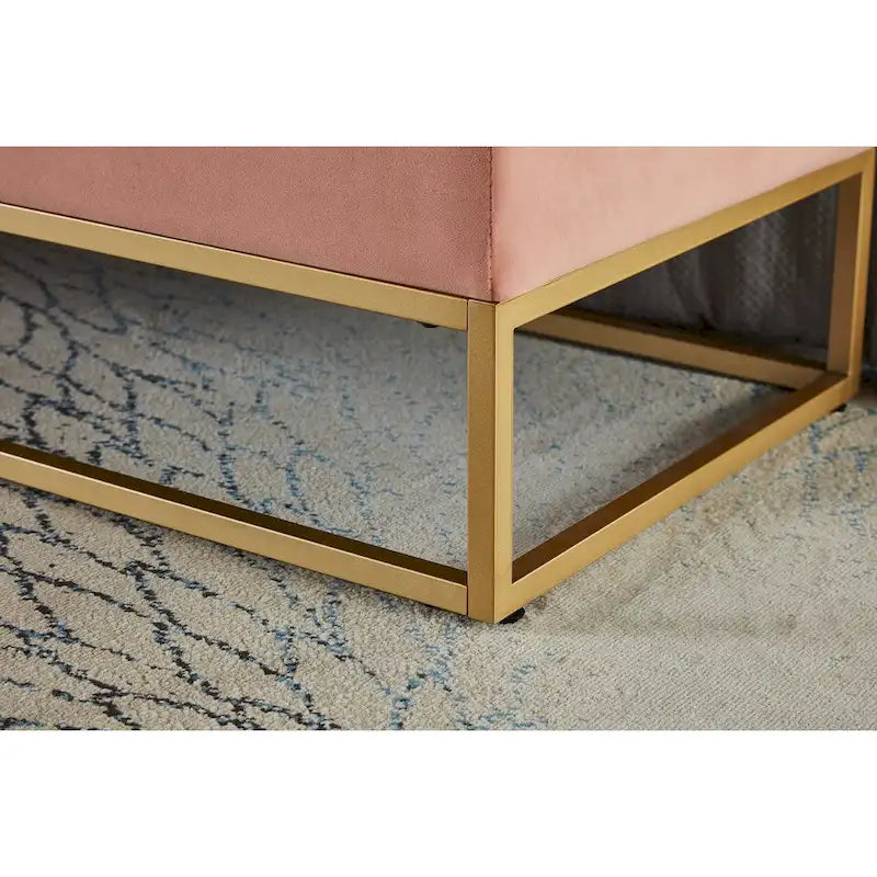 Banc de lit de 58,6 pouces avec base en métal et compartiment de rangement dissimulé pour chambre à coucher