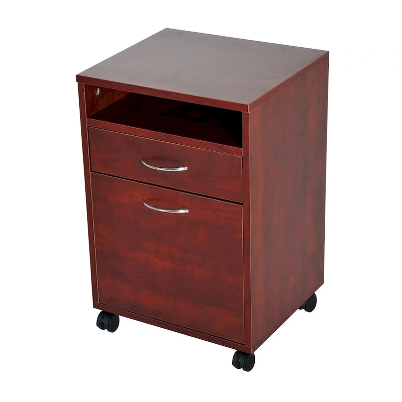 Chariot mobile pour imprimante 24 avec 2 tiroirs, marron - 15,7*13,8*23,6