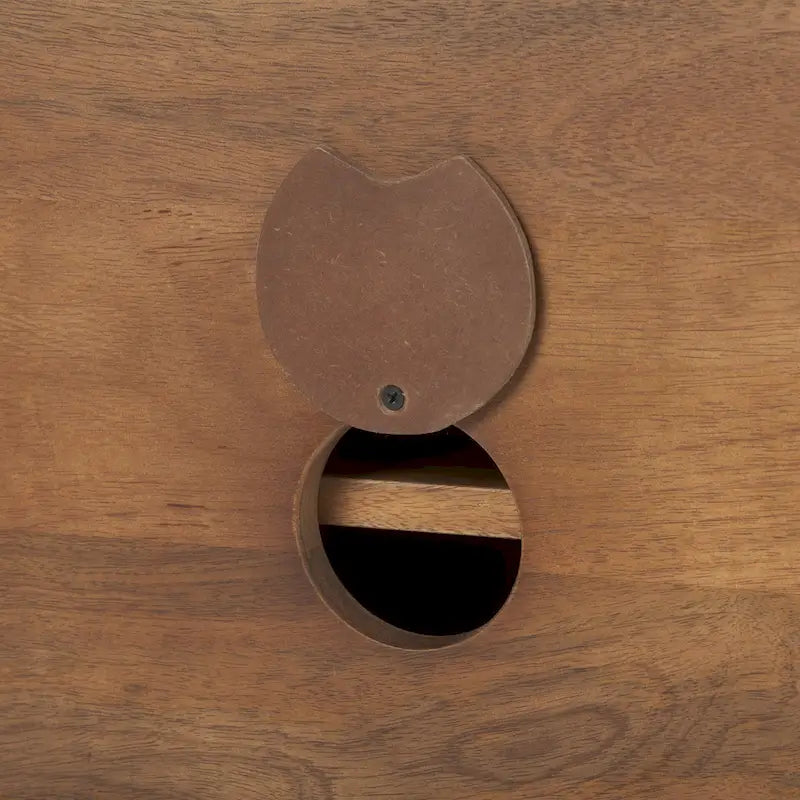 Meuble d'appoint à 2 portes en bois massif brun moyen avec cadre en fer noir