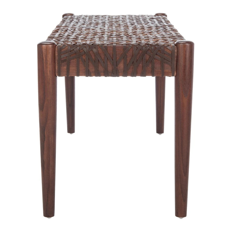 Banc d'appoint de 47 pouces avec cadre en bois et revêtement en cuir pour chambre ou salon