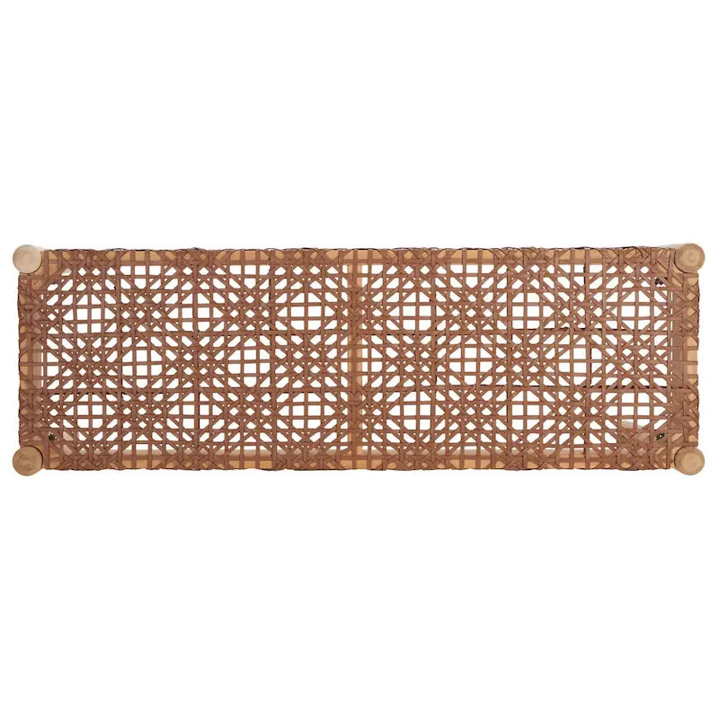Banc d'appoint de 47 pouces avec cadre en bois et revêtement en cuir pour chambre ou salon