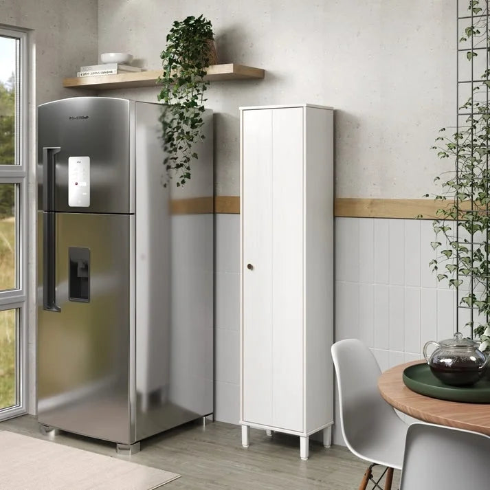 Armoire de rangement utilitaire en bois massif avec étagères réglables et portes