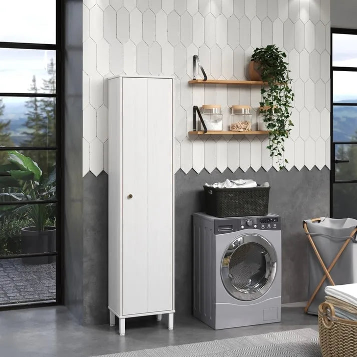 Armoire de rangement utilitaire en bois massif avec étagères réglables et portes