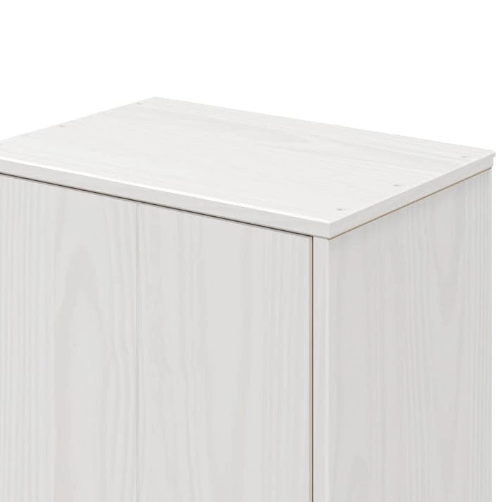 Armoire de rangement utilitaire en bois massif avec étagères réglables et portes