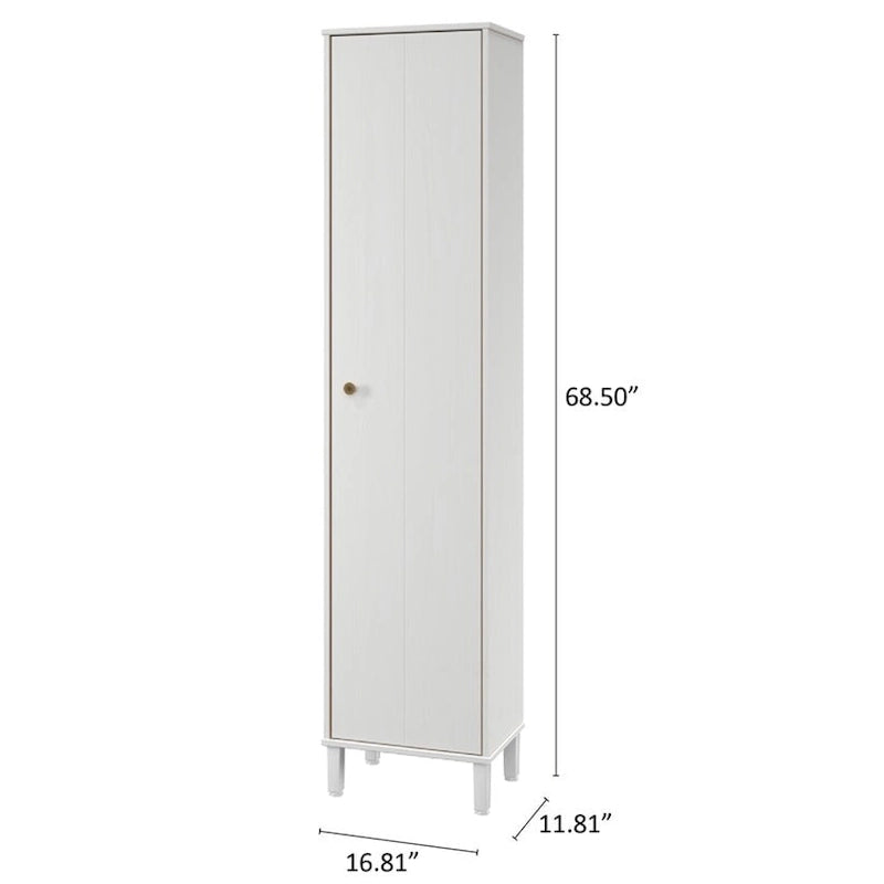 Armoire de rangement utilitaire en bois massif avec étagères réglables et portes
