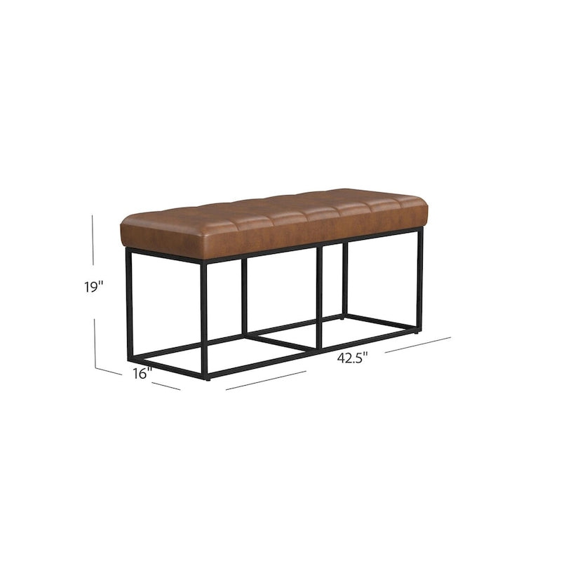 Banc de rangement rembourré avec coussin pour entrée, chambre et salon