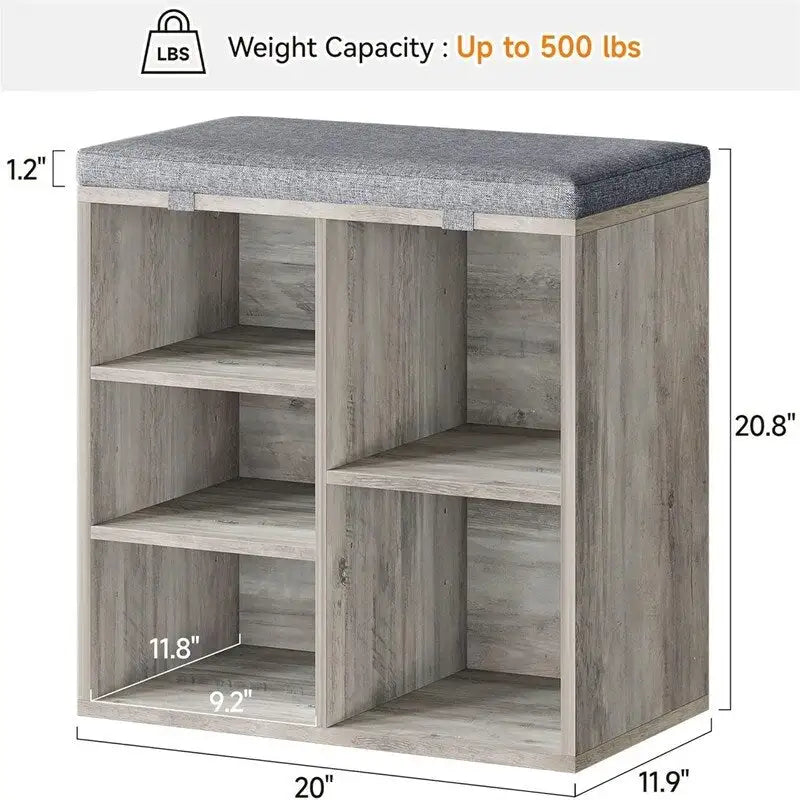 Banc à chaussures compact pour entrée avec compartiment de rangement dissimulé et structure en bois robuste