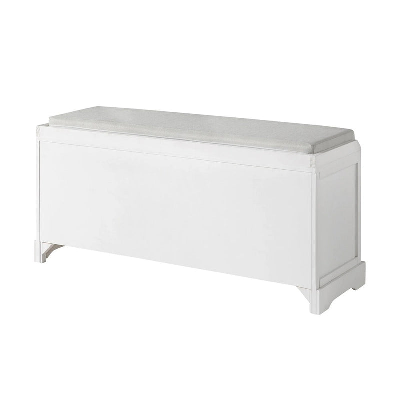Banc de rangement en bois avec 3 tiroirs et 3 paniers