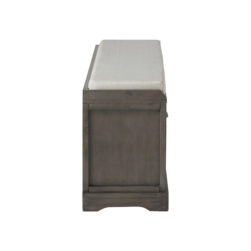 Banc de rangement en bois avec 3 tiroirs et 3 paniers