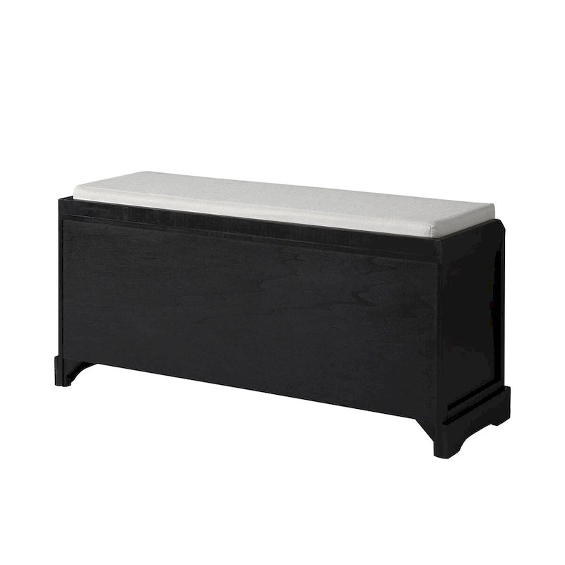 Banc de rangement en bois avec 3 tiroirs et 3 paniers